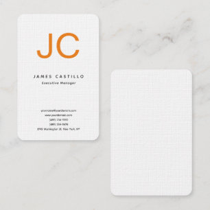 Professional Classical Monogram Minimalist Plain Business Card