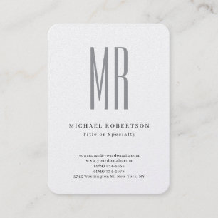 Professional Classical Monogram Minimalist Plain Business Card