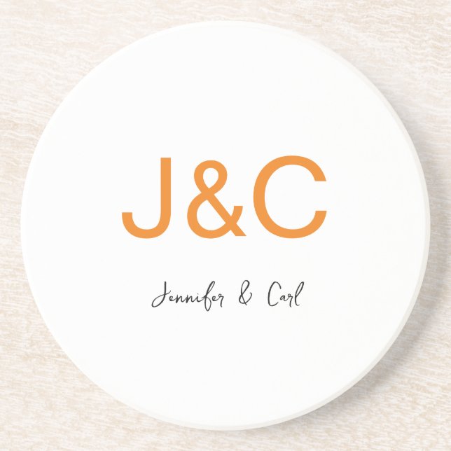 Professional Classical Monogram Minimalist Plain Coaster (Front)
