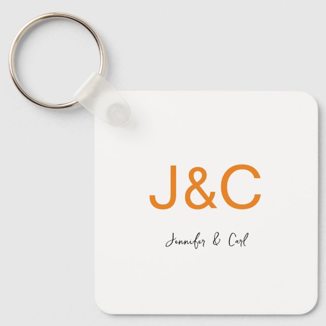 Professional Classical Monogram Minimalist Plain Key Ring (Front)