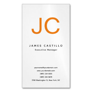 Professional Classical Monogram Minimalist Plain Magnetic Business Card