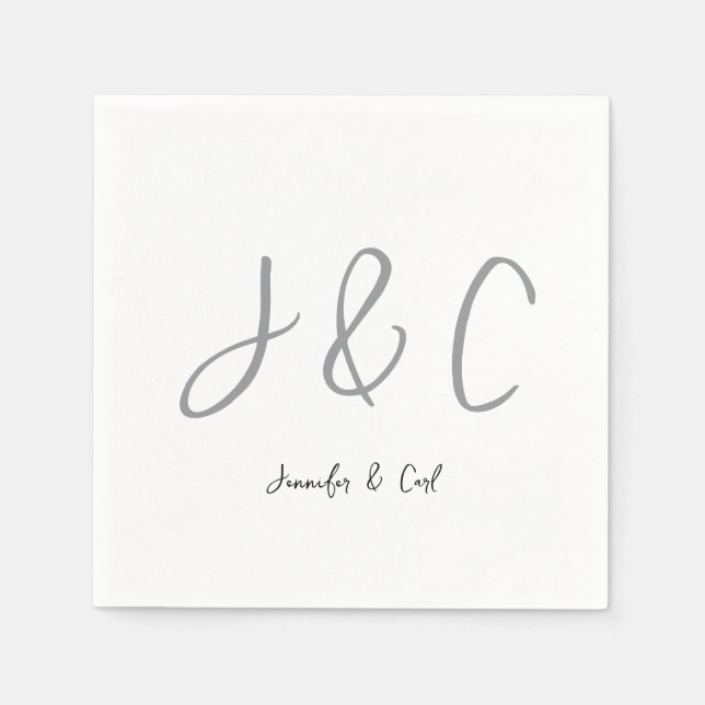Professional Classical Monogram Minimalist Plain Napkin (Front)
