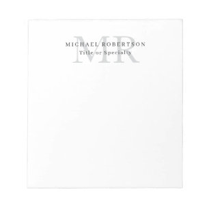 Professional Classical Monogram Minimalist Plain Notepad