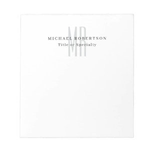 Professional Classical Monogram Minimalist Plain Notepad