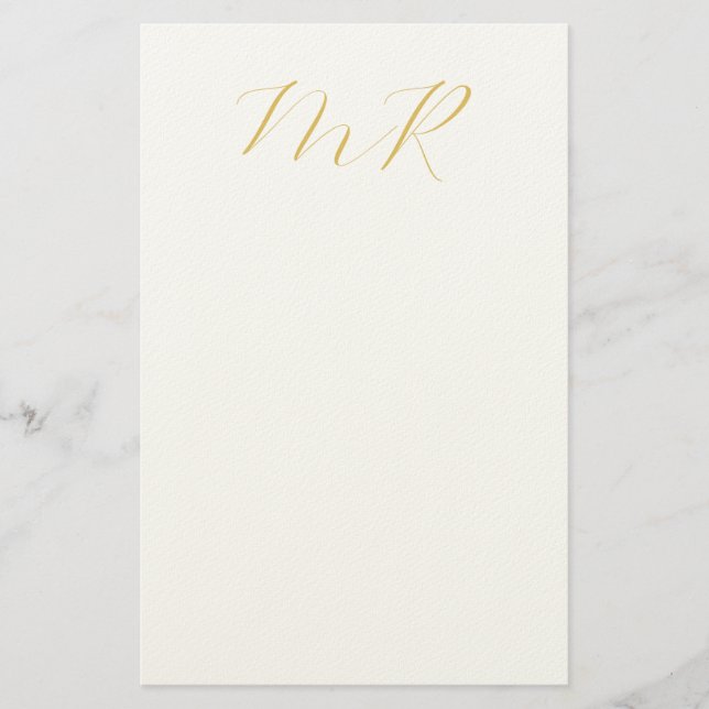 Professional Classical Monogram Minimalist Plain Stationery (Front)