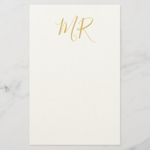 Professional Classical Monogram Minimalist Plain Stationery
