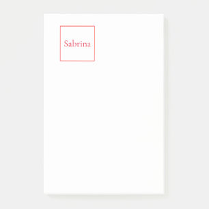 Professional classical name custom red white post-it notes