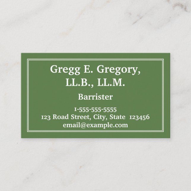 Professional & Classy Barrister Business Card (Front)