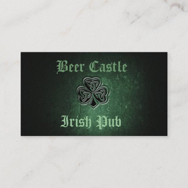 Professional classy grunge Irish lucky shamrock Business Card (Front)