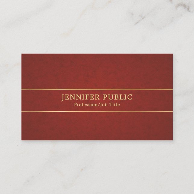 Professional Classy Plain Pearl Finish Luxury Business Card (Front)