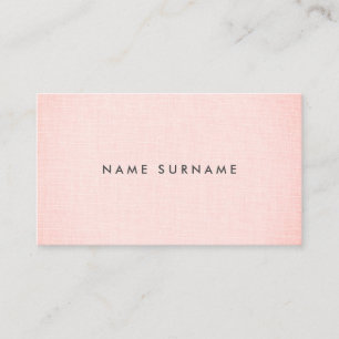 Professional Clean Layout Blush Linen Minimalist Business Card