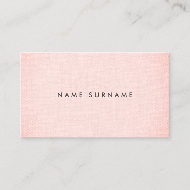 Professional Clean Layout Blush Linen Minimalist Business Card (Front)