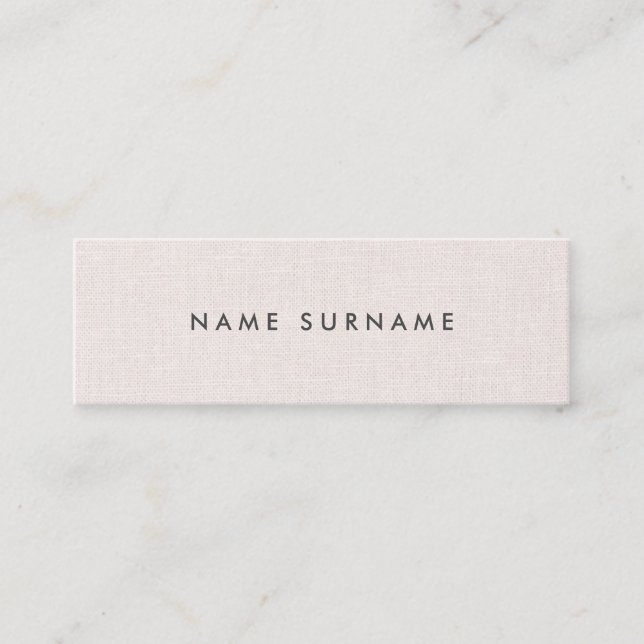 Professional Clean Layout Linen Mini Business Card (Front)