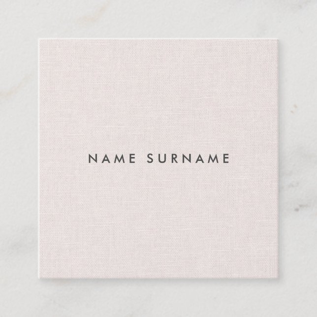 Professional Clean Linen Square Business Card (Front)