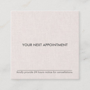 Professional Clean Minimalist Linen Appointment Square Business Card