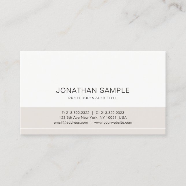 Professional Clean Plain Modern Elegant Colours Business Card (Front)