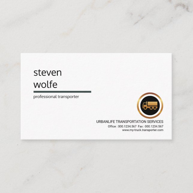 Professional Clean Simple Truck Haulage Business Card (Front)