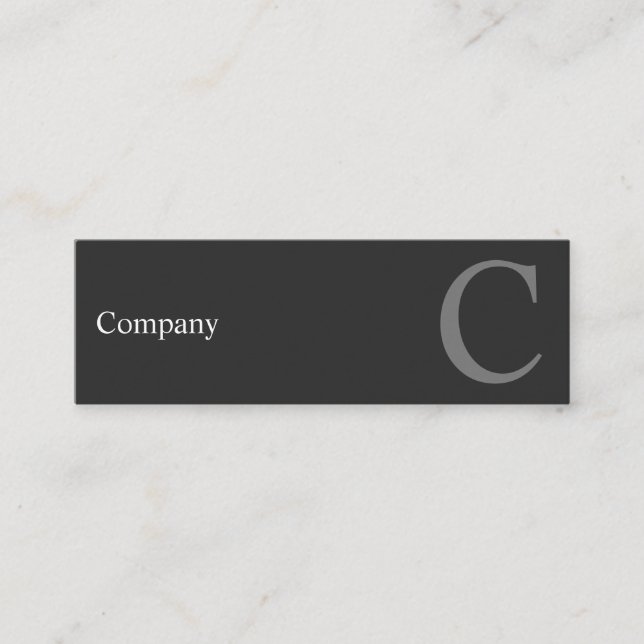 Professional Clean Typo B&W Mini Business Card (Front)