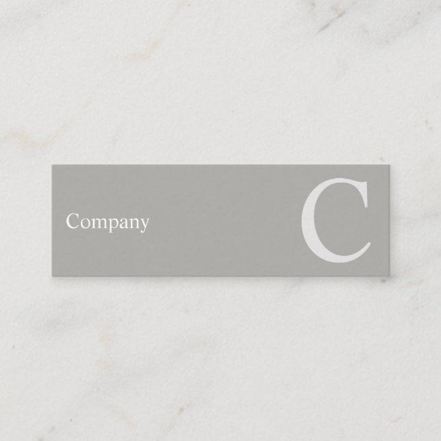 Professional Clean Typo Grey Mini Business Card (Front)