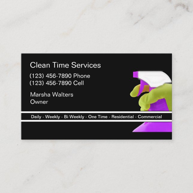 Professional Cleaning Business Card (Front)