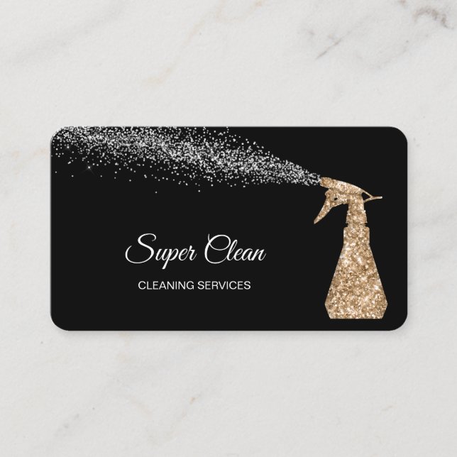 Professional Cleaning House Keeping Sparkling Busi Business Card (Front)