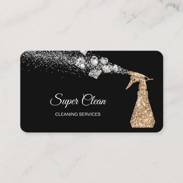 Professional Cleaning House Keeping Sparkling Busi Business Card (Front)
