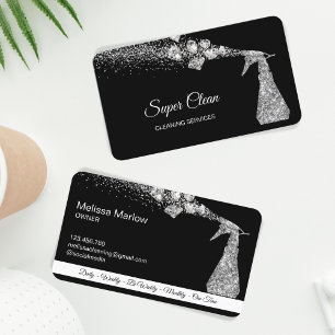 Professional Cleaning House Keeping Sparkling Busi Business Card