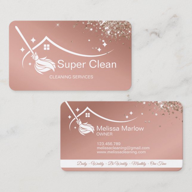 Professional Cleaning House Services Business Card (Front/Back)