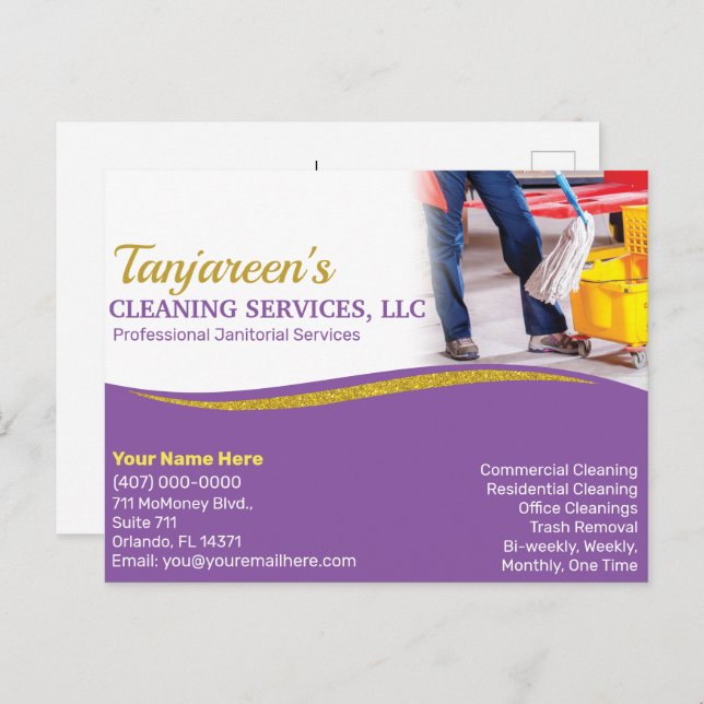 Professional Cleaning/Janitorial Housekeeping Postcard (Front/Back)