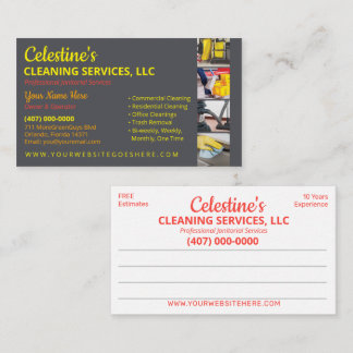 Professional Cleaning/Janitorial Housekeeping Serv Business Card