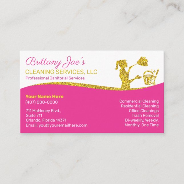 Professional Cleaning/Janitorial Housekeeping Serv Business Card (Front)