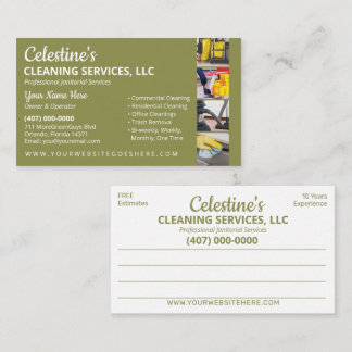 Professional Cleaning/Janitorial Housekeeping Serv Business Card