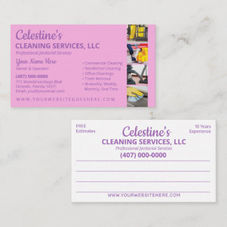 Professional Cleaning/Janitorial Housekeeping Serv Business Card