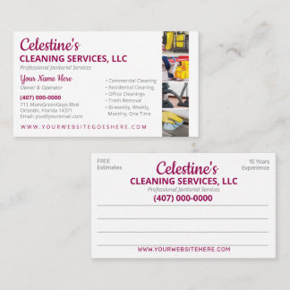Professional Cleaning/Janitorial Housekeeping Serv Business Card