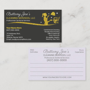 Professional Cleaning/Janitorial Housekeeping Serv Business Card