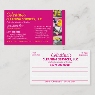 Professional Cleaning/Janitorial Housekeeping Serv Business Card