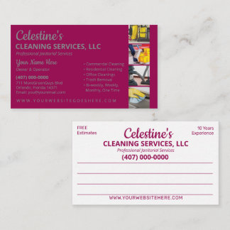 Professional Cleaning/Janitorial Housekeeping Serv Business Card