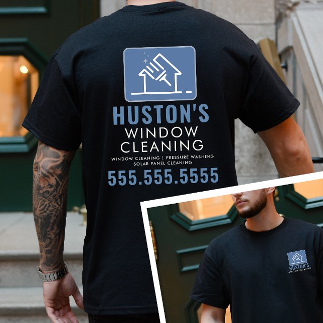 Professional Cleaning Logo Washing Window Cleaner T-Shirt (Creator Uploaded)