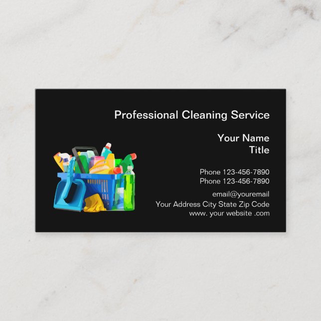 Professional Cleaning Service Business Card (Front)