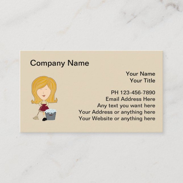 Professional Cleaning Service Business Card (Front)