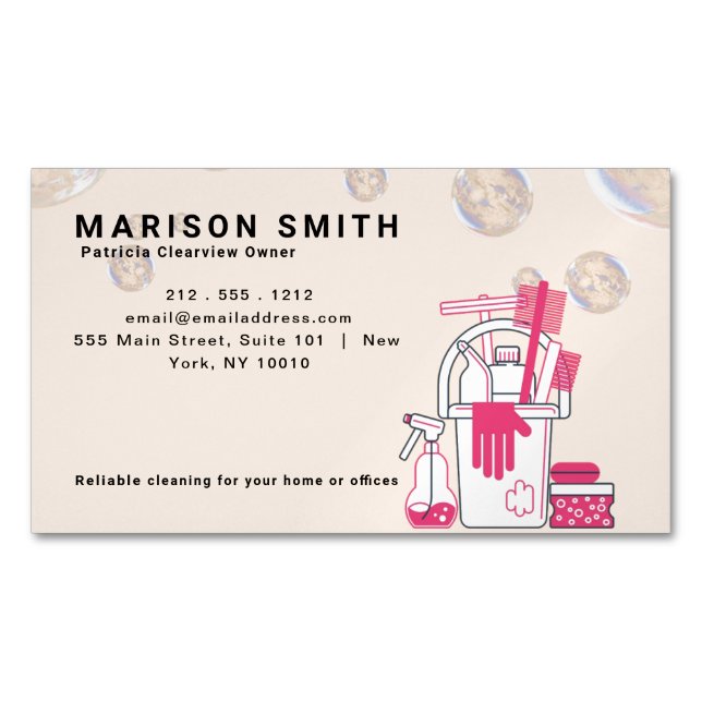 Professional Cleaning Service  Business Card Magne (Front)