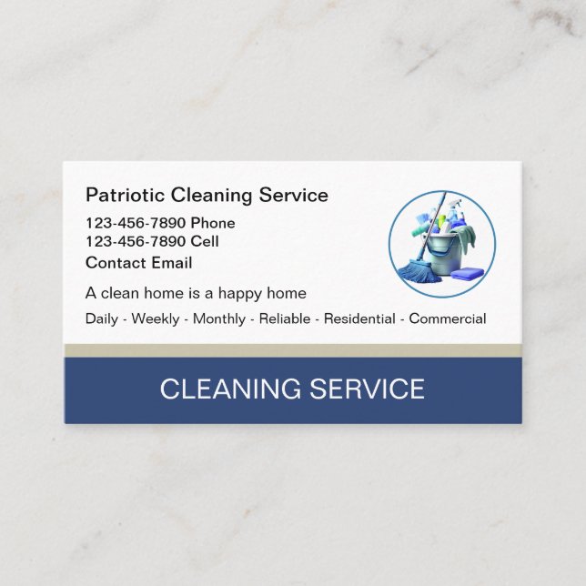 Professional Cleaning Service Business Cards New (Front)