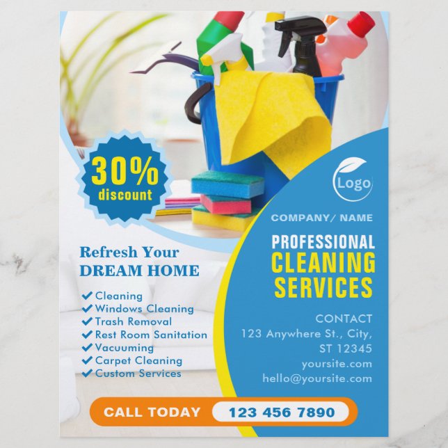 Professional Cleaning Service Business Flyer  (Front)