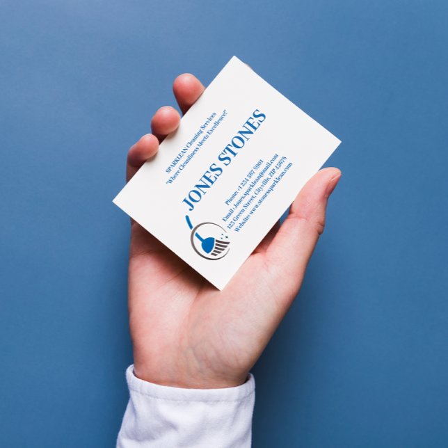 Professional Cleaning Service Info  Business Card (Creator Uploaded)
