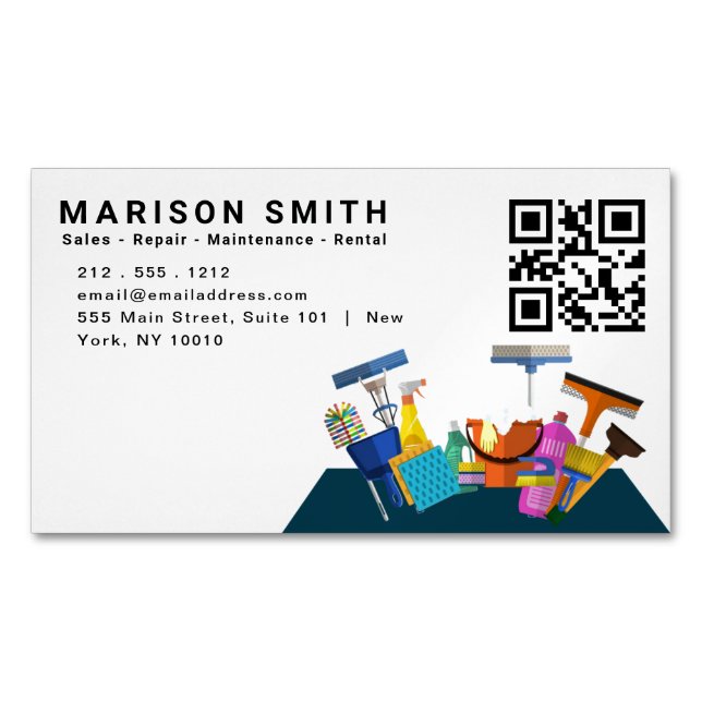 Professional Cleaning Service  Magnetic Business Card (Front)