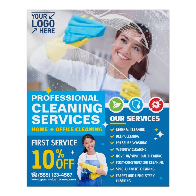 Professional Cleaning Services - (Glossy Finish) Poster (Front)