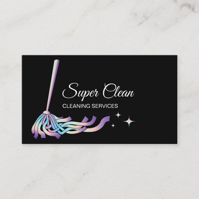 Professional Cleaning Services Maid Holograph Business Card (Front)