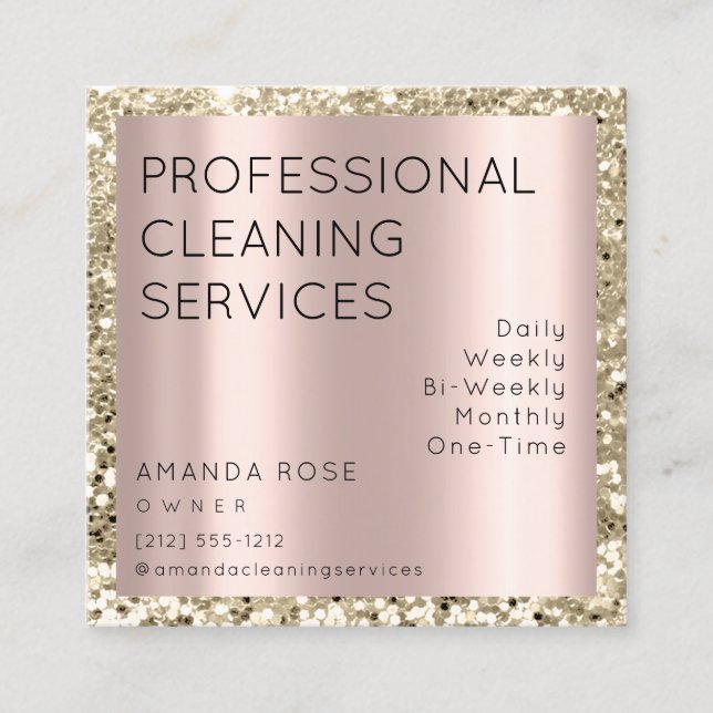 Professional Cleaning Services Residence Maid Gold Appointment Card (Front)