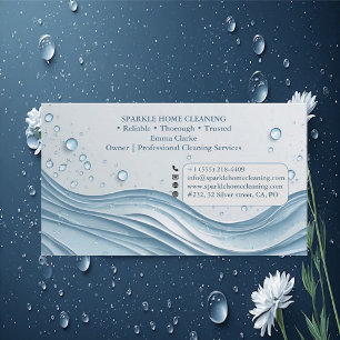 Professional Cleaning Services Soft Blue Accent  Business Card