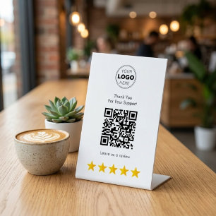 Professional Client Feedback QR Code Pedestal Sign